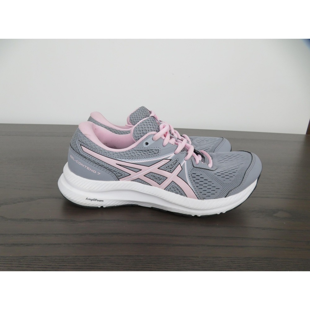 Asics Gel-Contend 7 Shoes Womens 7.5 Gray Pink Running Sneakers 1012A911 Road